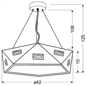 Biela päťuholníková závesná lampa, nastaviteľná, 3xG9 Nemesis