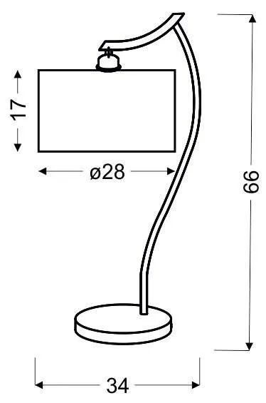 Stolová lampa Draga chróm/krémová
