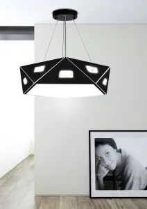 Čierna päťuholníková závesná lampa, nastaviteľná, 3x40W, Nemesis