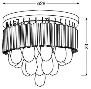 LED stropná lampa 28cm ATELLA CHROME