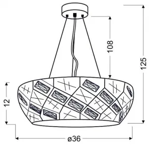 LED závesná lampa biela okrúhla s kryštálmi 24W Glance