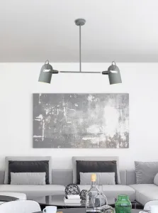 Sivá závesná stropná lampa 2X40W E27 SIVA