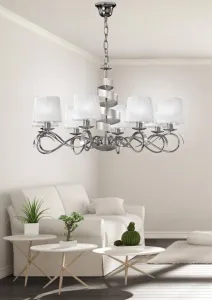Závesná lampa chróm 8xE14 luster Denis