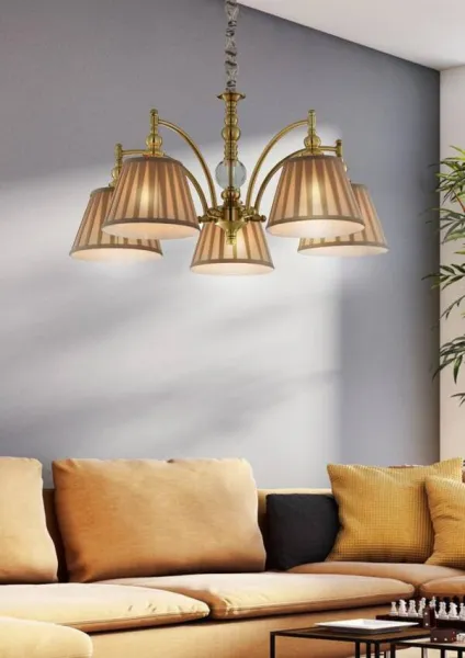 Závesná lampa patinovaná nastaviteľná reťaz 5x40W E14 Austin