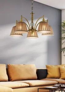 Závesná lampa patinovaná nastaviteľná reťaz 5x40W E14 Austin