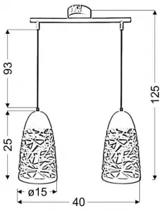Stropná závesná lampa 2xE27 biela SABRIN