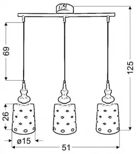 Závesná lampa 3xE27 51cm biela oceľ HAMP