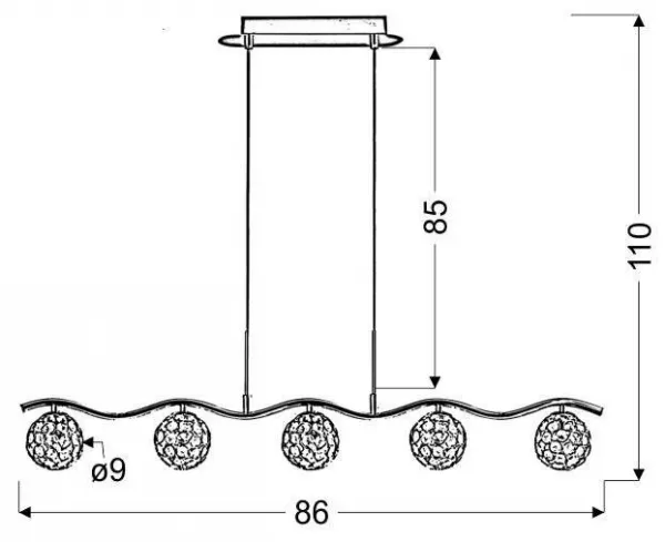 Stropné svietidlo Starlet G9 chróm