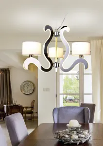 Závesná lampa chróm 3xE14 + LED Ambrosia