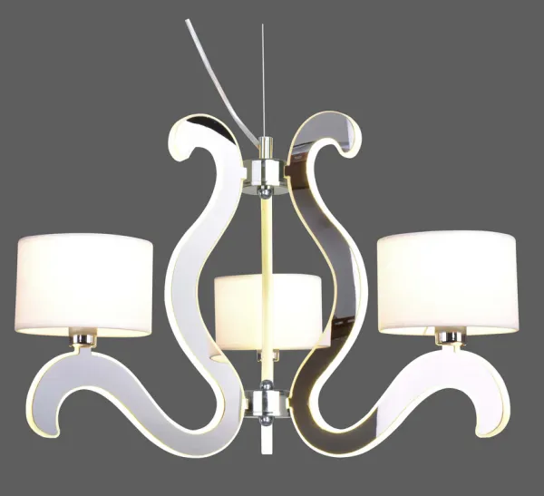 Závesná lampa chróm 3xE14 + LED Ambrosia