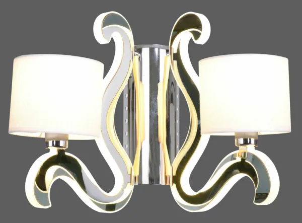 Dvojitá chrómová nástenná lampa E14 LED osvetlenie rameno Ambrosia