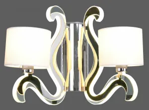 Dvojitá chrómová nástenná lampa E14 LED osvetlenie rameno Ambrosia