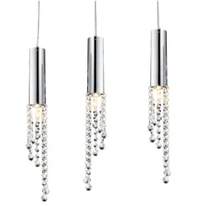 Závesná lampa 3xGU10 chróm +LED 3x3W Duero