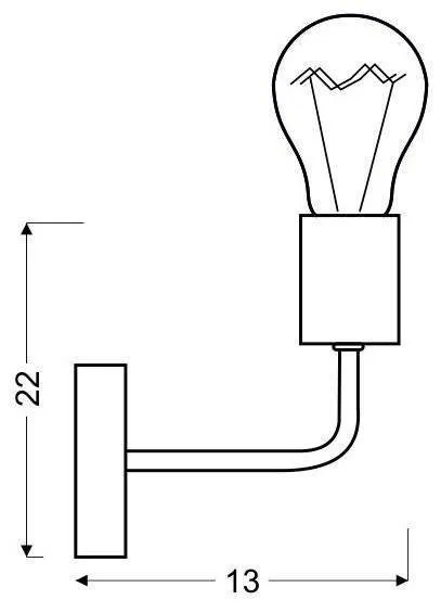 Čierna kovová nástenná lampa bez tienidla Spill