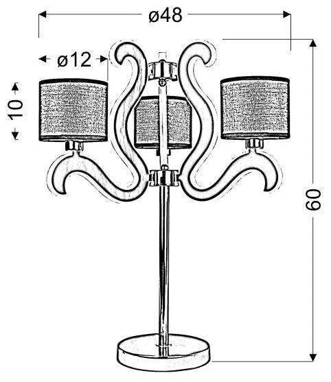 Stolová lampa s 3 LED ramenami, medená, Ambrosia