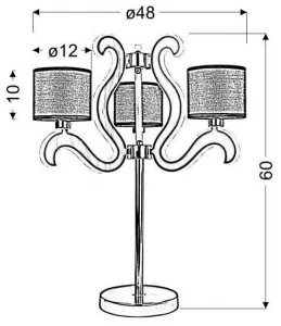 Stolová lampa s 3 LED ramenami, medená, Ambrosia
