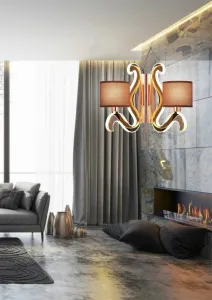 Medená dvojitá nástenná lampa E14 LED osvetlenie rameno Ambrosia