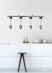 Závesná LED lampa s chrómom a kryštálmi 4x3W Prisma