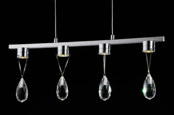 Závesná LED lampa s chrómom a kryštálmi 4x3W Prisma