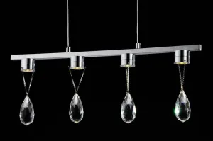 Závesná LED lampa s chrómom a kryštálmi 4x3W Prisma