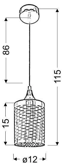 Závesná lampa chrómová + tienidlo z krémového skla E27 piesková