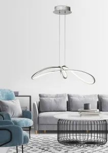 Nastaviteľná strieborná závesná lampa LED 38W 4000K Slash