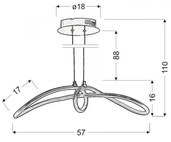 Nastaviteľná strieborná závesná lampa LED 38W 4000K Slash