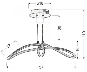 Nastaviteľná strieborná závesná lampa LED 38W 4000K Slash