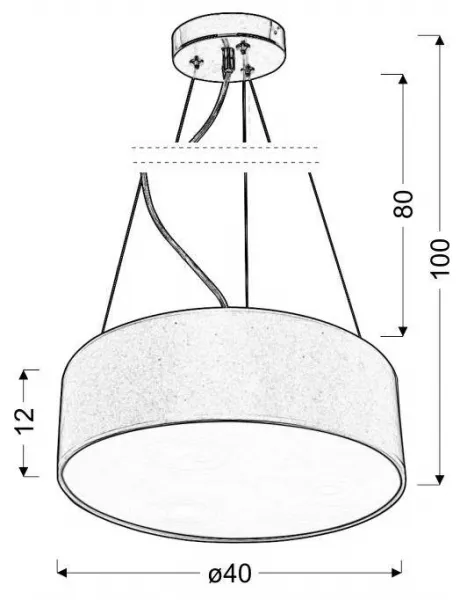 Okrúhla závesná lampa sivá 40cm nastaviteľná 3x40W Kyoto