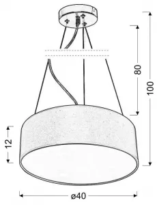 Okrúhla závesná lampa sivá 40cm nastaviteľná 3x40W Kyoto