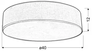 Okrúhla stropná lampa svetlosivá 3x40W E27 40cm Kioto