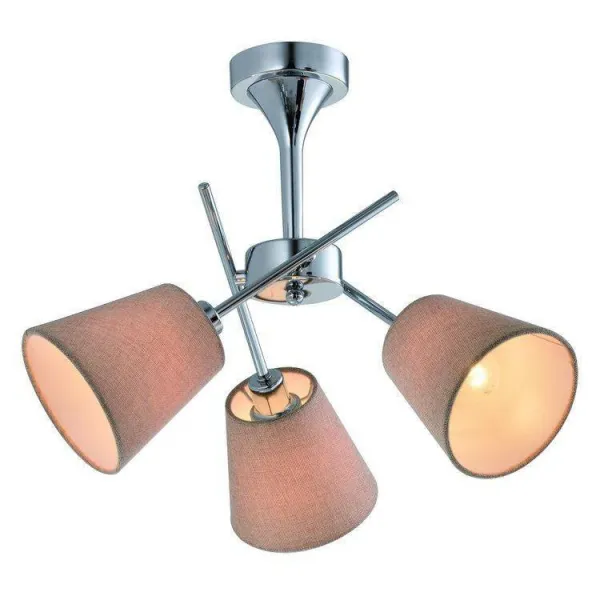Chrómová stropná lampa s látkovým tienidlom 3x40W Vox