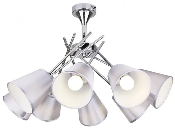 Chrómová stropná lampa, nastaviteľná, 8 Vox