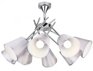 Chrómová stropná lampa, nastaviteľná, 8 Vox