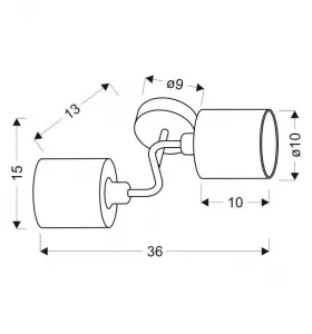 Dvojitá nástenná lampa, saténovo-niklové tkané tienidlo, 2x40W, Saxofón
