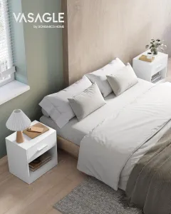 SONGMICS Súprava 2 ks nočných stolíkov Vasagle Lauren biela