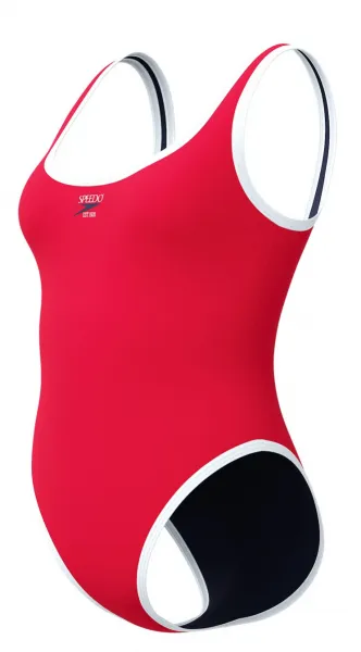Speedo solid scoop 1 piece red/white l - uk36
