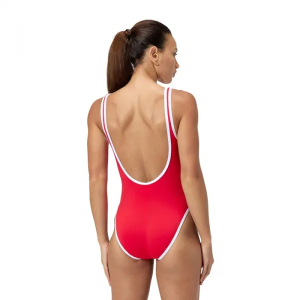 Speedo solid scoop 1 piece red/white l - uk36