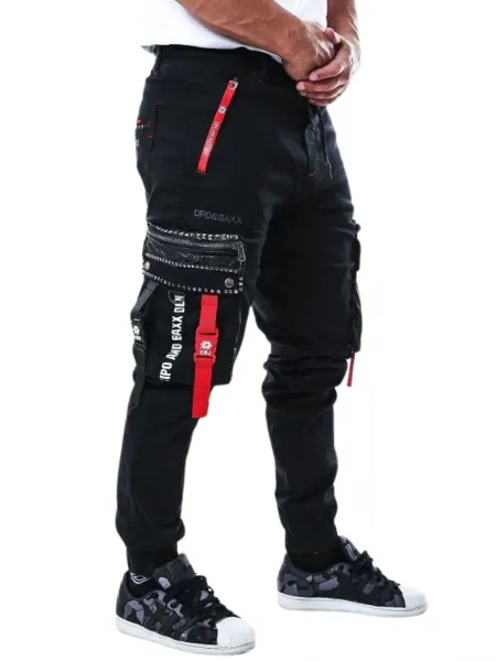 Pánske joggery CIPO & BAXX CR132 BLACK Farba: Čierna, Konfekčná veľkosť: S
