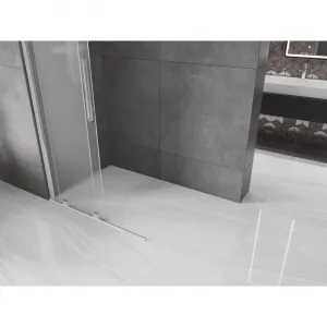 MEXEN/S - Velar Sprchová zástena posuvná Walk-in 100 x 200, dekor 8 mm, chróm 871-100-000-33-01