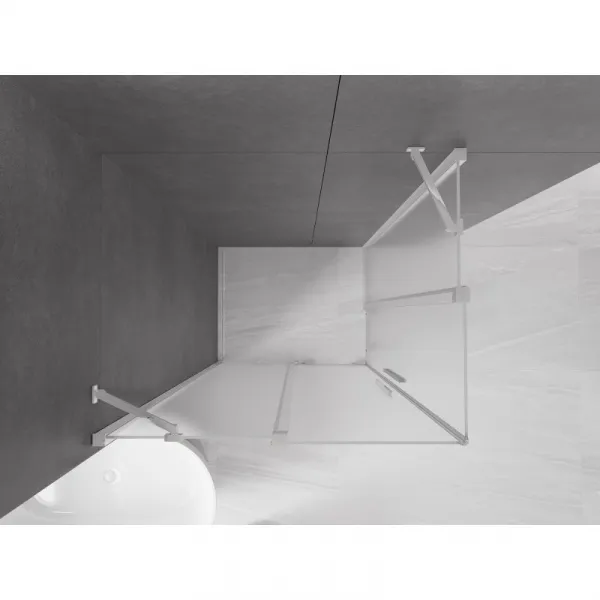 MEXEN/S - Velar Duo sprchovací kút, posuvné dvere 100 x 90, dekor, chróm 871-100-090-32-01