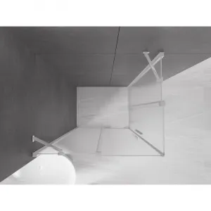 MEXEN/S - Velar Duo sprchovací kút, posuvné dvere 100 x 90, dekor, chróm 871-100-090-32-01