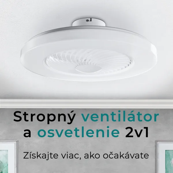 Noaton 12058W Triton, biela, stropný ventilátor so svetlom