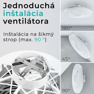 Noaton 12058W Triton, biela, stropný ventilátor so svetlom
