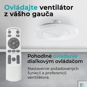 Noaton 12058W Triton, biela, stropný ventilátor so svetlom