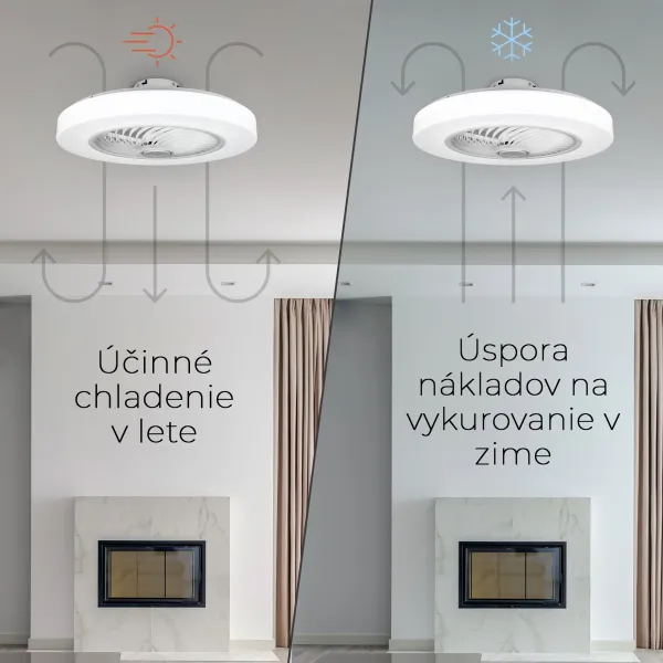 Noaton 12058W Triton, biela, stropný ventilátor so svetlom