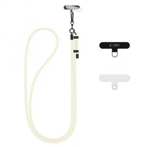 Tech-Protect C1S Crossbody popruh, kriedovo biely / čierny
