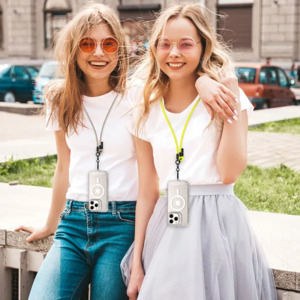 Tech-Protect C1S Crossbody popruh, kriedovo biely / čierny