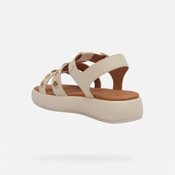 Cream women's sandals Geox Camalei - Women's