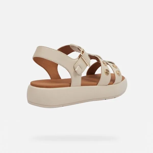 Cream women's sandals Geox Camalei - Women's